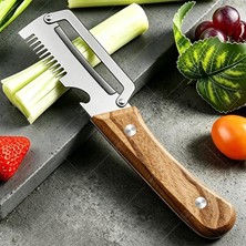 Munico 3 Adet Yeni Soyacak Soyma Bıçağı Ahşap/çelik Saplı ve Şişe Açacaklı Sebze Soyacağı Mutfak Aleti
