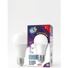 Haz Solar 12 Volt 10 Watt Dc LED Ampul 6 Adet E27 Duy - Karavan, Kamp, Güneş Paneli, Akü Ile Çalışan Tasarruflu Ampul Seti