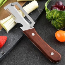Munico 3 Adet Ahşap Saplı Paslanmaz Çelik Sebze Soyacağı 2'si 1 Arada Meyve Patates Soyacağı