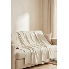 Dokuvia Iskandinav Dokulu Pamuklu Saçaklı Koltuk Örtüsü ve Koltuk Şalı Kaymaz Terletmez 170X200 cm