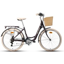 Carraro Juliet 26 Jant 21 Vites Şehir Bisikleti Mat Mürdüm-Krom 43 cm