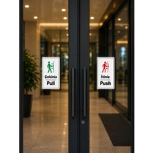 Korkmaz Group Levha Itiniz Çekiniz Kapı Uyarı Levhası 2 Adet Yönlendirme Tabelası 12X10 cm