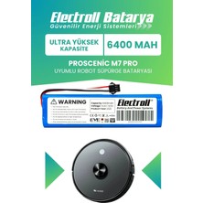 Electroll Proscenic Lds M7 Pro Uyumlu Batarya (ULTRA YÜKSEK KAPASİTE) 6400MAH Pil Robot Süpürge Batarya Değişimi