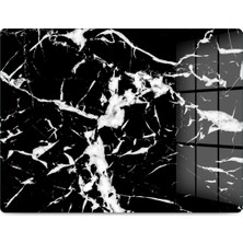 Reflexa Cam Kesme Tahtası Siyah/beyaz Mermer Desenli Çok Amaçlı 40X30 cm