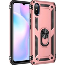Marsilyan™- Xiaomi Redmi 9A Kılıf Sofya Yüzüklü Silikon Kapak - Rose