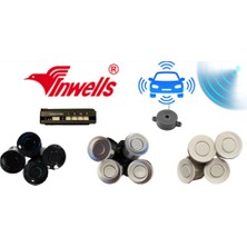 Inwells INW026001 Park Sensörü E20 Model Ekransız, Sadece Ses Ikazlı ve 4 Gözlü Siyah Renkli Park Sensörü Seti