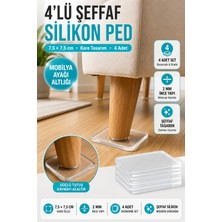 Medushop Buffer® 4 Adet Silikon Şeffaf Koltuk Mobilya Masa Beyaz Eşya Yazıcı Koruyucu Kaydırmaz  Dayanıklı Pe