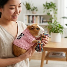 Lady Fify Tavşan ve Ginepig Için Pandalı Pembe Kazak