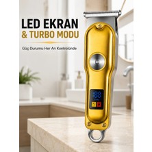 Jasmintech Erkek Saç Sakal Tıraş Makinesi LED Ekranlı Turbo Modlu T Bıçaklı Ense Favori Şekillendirme Makinesi