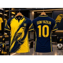 Yensa Kişiye Özel Isim Yazılır Yetişkin  Futbol Forması Sarı-Lacivert Özel Tasarım Forma