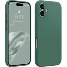 Apple iPhone 16 Plus Kılıf First Silikon - Koyu Yeşil