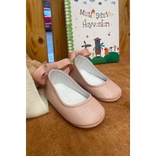 Beybium Mila Hakiki Deri Kız Bebek Babet Makosen Pudra