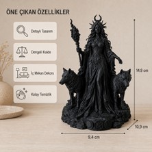 Eb Studio Kurt Figürlü Kadın Dekoratif Siyah Biblo – Masaüstü Ev ve Ofis Dekoru 15 cm