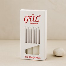 Ince Gül Mum 12 cm 4'lü Beyaz