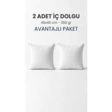 Destiva Home 2’li Premium Boncuk Silikon Kırlent Içyastık 45X45 cm 350 gr Dolgun Çökme Yapmaz Vakumlu Yıkanabilir