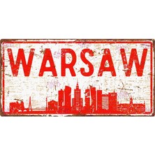 AYNED Print Varşova Manzaralı Mdf Duvar Tabelası, Retro Şehir Temalı Ev Dekorasyonu