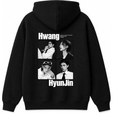 BarsDepo Straykıds Hyunjın Baskılı Hoodıe, %100 Pamuk Unisex Çocuk / Yetişkin Sweatshırt ( Çorap Hedıyelı)