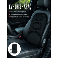 Marsilyan™- Sırt ve Bel Masaj Minderi Motorlu, Kademeli Şiddet Ayarlı Masaj Koltuğu Pedi
