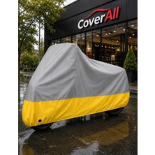 Coverall Vespa Lx 150 I.e (Gri-Sarı Parç.)Motosiklet Brandası,su Geçirmez (Çantasız Motor)