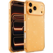Teleplus iPhone 17 Pro Kılıf Uzy Diamond Texture Taşlı Kapak