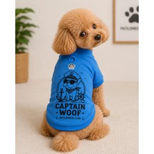 Patilemece Baskılı Mavi Köpek T-Shirt