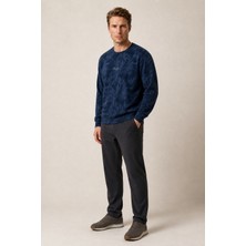 Redline Allon Desenli Kışlık Yeni Sezon Erkek Regular Fit Sweatshirt Beyaz