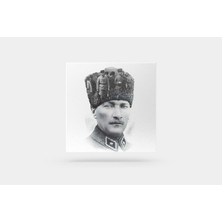 Fotolyo Atatürk Tablosu; Özel Tasarım 3. Siyah - Beyaz, Kare