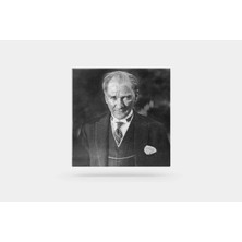 Fotolyo Atatürk Tablosu; Marmara Köşkü'nde. Siyah - Beyaz, Kare