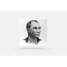 Fotolyo Atatürk Tablosu; Özel Tasarım 2. Siyah - Beyaz, Kare