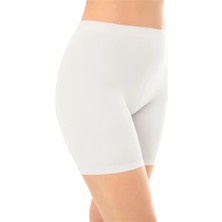 Dore Comfort Strecth Fit Dikişsiz Rahat Esnek Paçalı Kadın Boxer - Beyaz