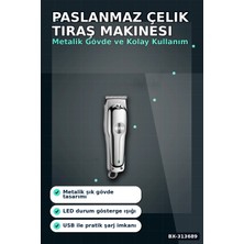 sbodurhome 3 Kademeli Tıraş Makinesi Paslanmaz Çelik Bıçaklı 2 Saat Kullanım USB Şarjlı BX-313689