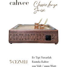 Cahvee Classic Large Serisi — Büyük Boy Bakır Kumda Kahve Makinesi (35X54X16 cm / 2000W / 5 Cezve Hediyeli)