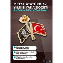 sbodurhome 2 cm Metal Atatürk Ay Yıldız Yaka Rozeti - Tekli Paket, Günlük Kullanıma Uygun BX-313731