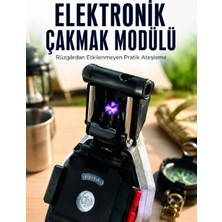 Marsilyan™- Şarjlı Çalışan El Feneri Elektronik Çakmak Emniyet Kemeri Kesici ve Tornavida Uçlu