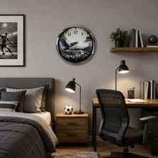 Hesc Bilişim Krom Zafer Kanatları Taraftar Temalı 40 x 40 cm Metal Duvar Saati