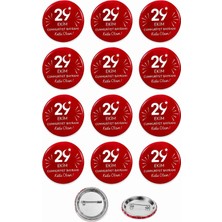 29 Ekim Cumhuriyet Bayramı Türk Bayrağı Atatürk Rozet Seti Ceket-Çanta-Kalemlik-Şapka-Aksesuar Rozeti  (44MM) 12 Adet