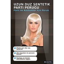 Hesc Bilişim Uzun Duz Sentetik Parti Peruğu 60 cm - Yetiskin Kostum Aksesuari Tekli BX-313701