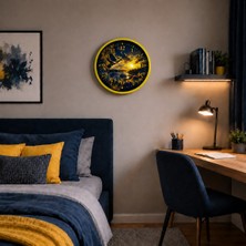 Hesc Bilişim Sarı Asil Kanatlar Taraftar Temalı 36 x 36 cm Duvar Saati