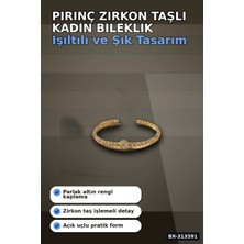 Hesc Bilişim Pirinç Zirkon Taşlı Kadın Bileklik - Dorika Model Rengi Tekli Paket BX-313591