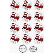 29 Ekim Cumhuriyet Bayramı Türk Bayrağı Atatürk Rozet Seti Ceket-Çanta-Kalemlik-Şapka-Aksesuar Rozeti  (44MM) 12 Adet