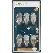 sbodurhome Oval 6'li Metal Yapışkanlı Askı