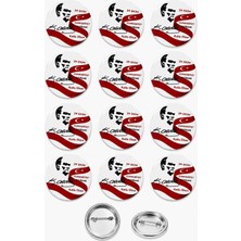 29 Ekim Cumhuriyet Bayramı Türk Bayrağı Atatürk Rozet Seti Ceket-Çanta-Kalemlik-Şapka-Aksesuar Rozeti  (44MM) 12 Adet