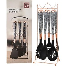 sbodurhome 7 Parça Stantlı Beyaz Silikon Mutfak Seti