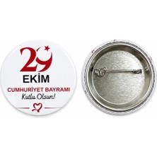 29 Ekim Cumhuriyet Bayramı Türk Bayrağı Atatürk Rozet Ceket-Çanta-Kalemlik-Şapka-Aksesuar Rozeti  (44MM) 1 Adet