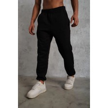 Velmora Fashion Erkek Üç Iplik Alt Eşofman Paça Lastikli - Siyah