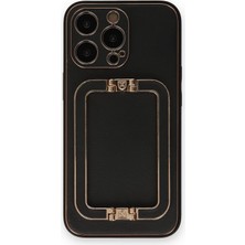 HemenGo BZS7896 iPhone 14 Pro Max Kılıf Coco Elit Kapak - Siyah HMNG8632