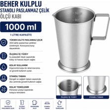 Labolist Beher Kulplu Standlı Paslanmaz Çelik 1 L - Ölçü Kabı 1000 ml