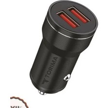 OEM Torima C01 Siyah 2 USB Port Girişli 2.4 Amper Araç Şarj Cihazı