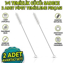 Belirtilmemiş 3 Lü Çelik Pipet Temizleme Fırçası Seti – Ince Naylon Kılsız Çizmeyen Biberon, Huni ve Dar Boru Temizleyici Fırça