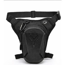 Newish Polo Siyah Erkek Motorcu Bacak Çantası Su Geçirmez Sert Korumalı Gece Görüşlü Outdoor Bel ve Omuz Çantası